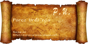 Porcz Uránia névjegykártya